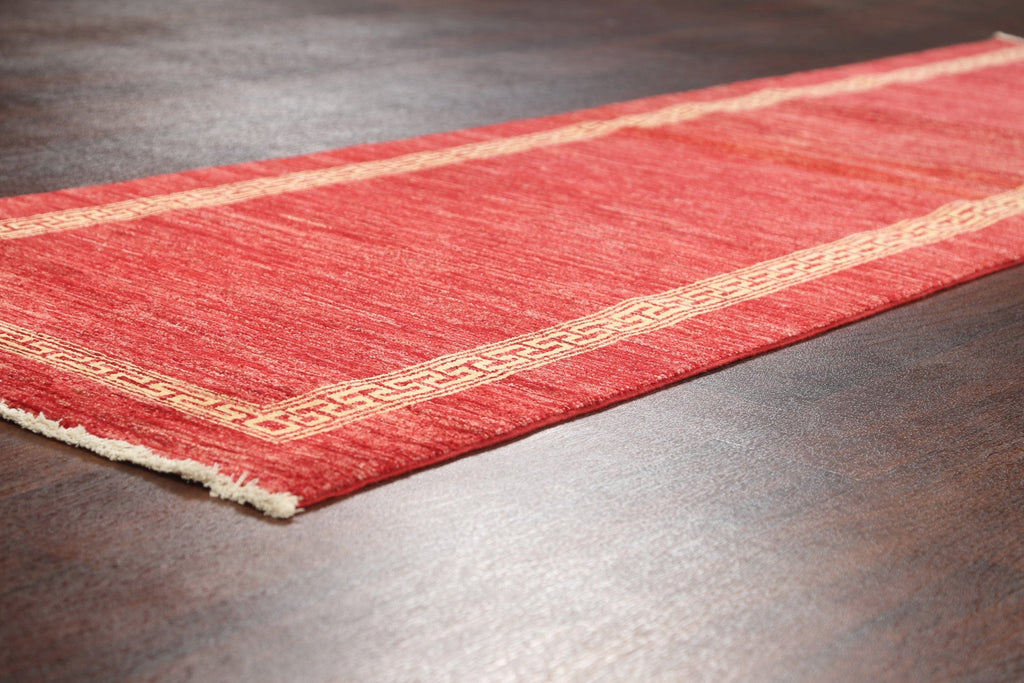 Contemporary Gabbeh Kashkoli Oriental Runner Rug 3x9