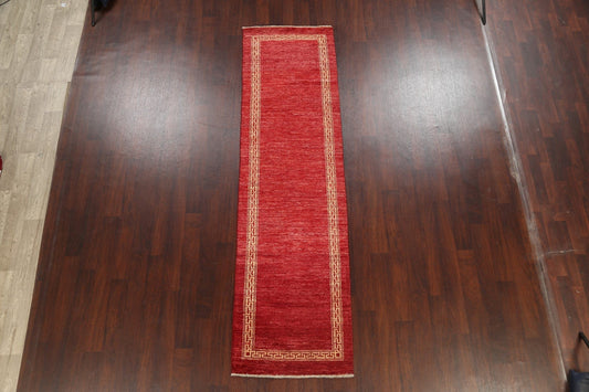 Contemporary Gabbeh Kashkoli Oriental Runner Rug 3x10