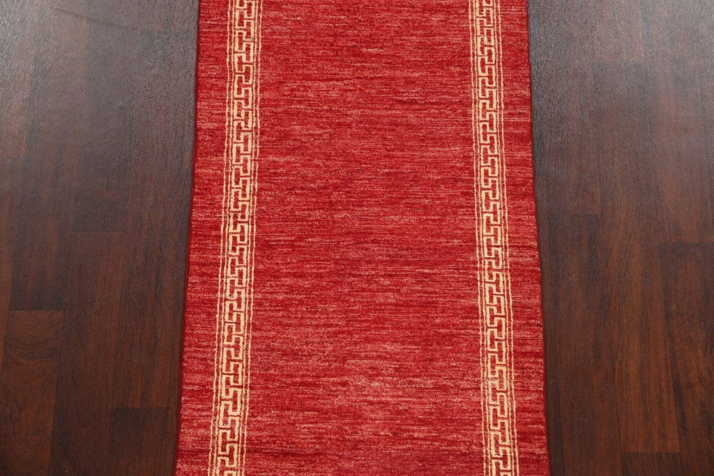 Contemporary Gabbeh Kashkoli Oriental Runner Rug 3x10