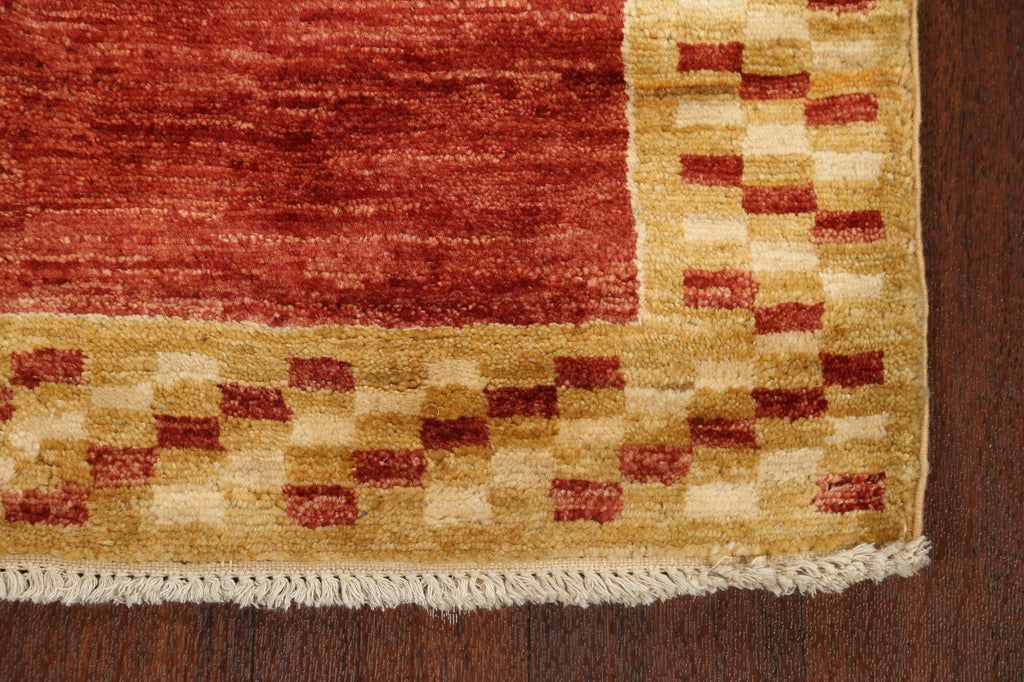 Contemporary Gabbeh Kashkoli Oriental Runner Rug 3x10