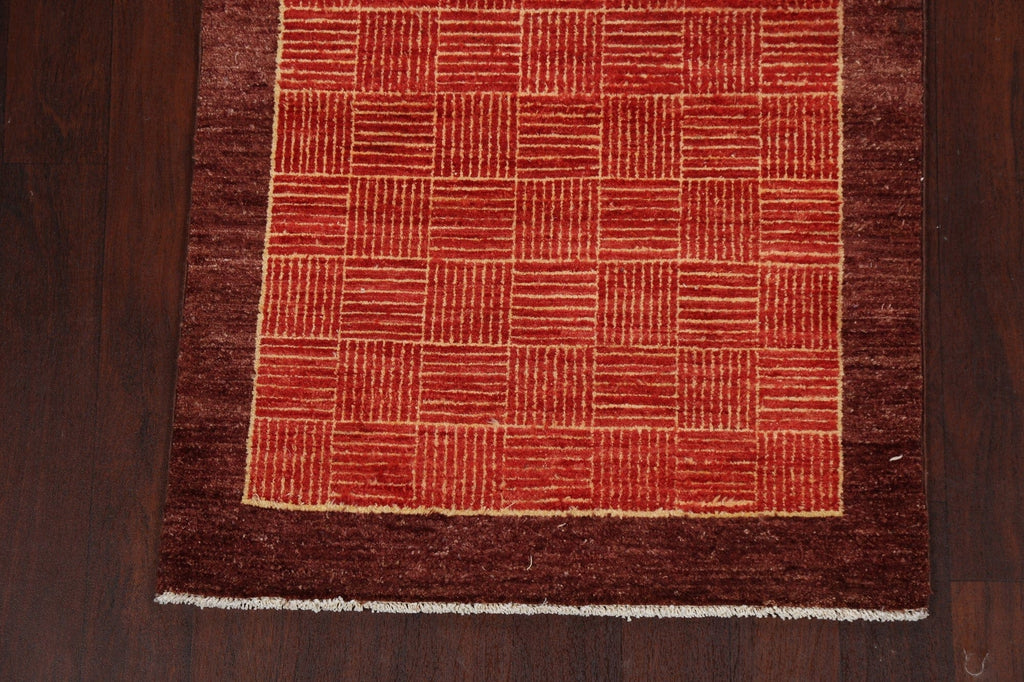 Contemporary Gabbeh Kashkoli Oriental Runner Rug 3x10