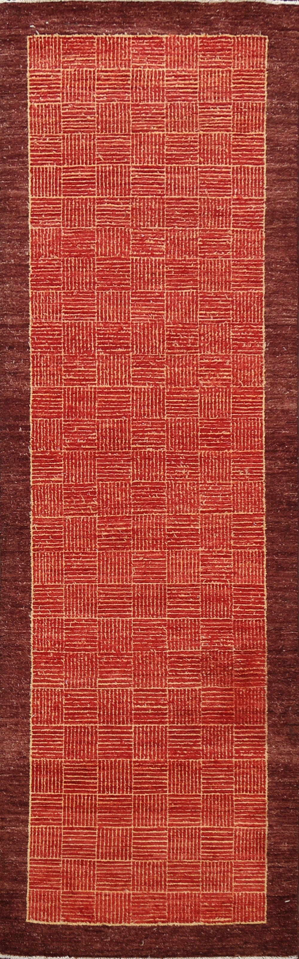 Contemporary Gabbeh Kashkoli Oriental Runner Rug 3x10