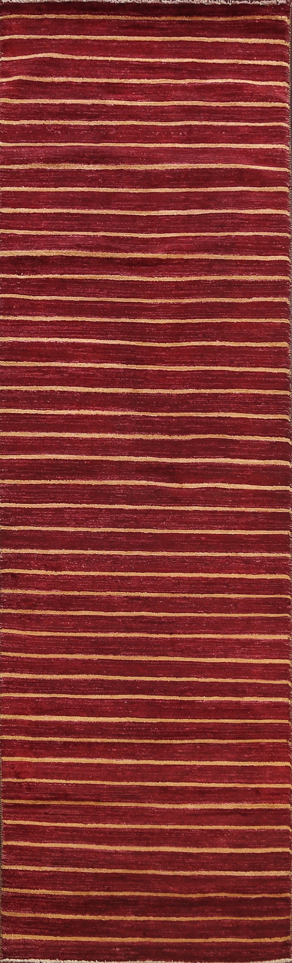 Stripe Contemporary Gabbeh Kashkoli Oriental Runner Rug 3x10