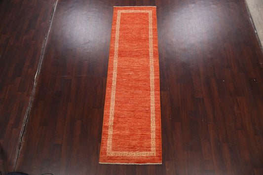 Contemporary Gabbeh Kashkoli Oriental Runner Rug 3x9