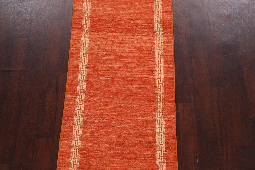 Contemporary Gabbeh Kashkoli Oriental Runner Rug 3x9