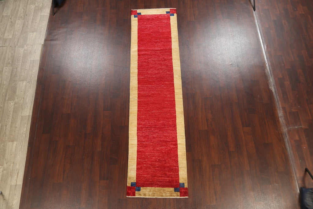 Contemporary Gabbeh Kashkoli Oriental Runner Rug 3x10