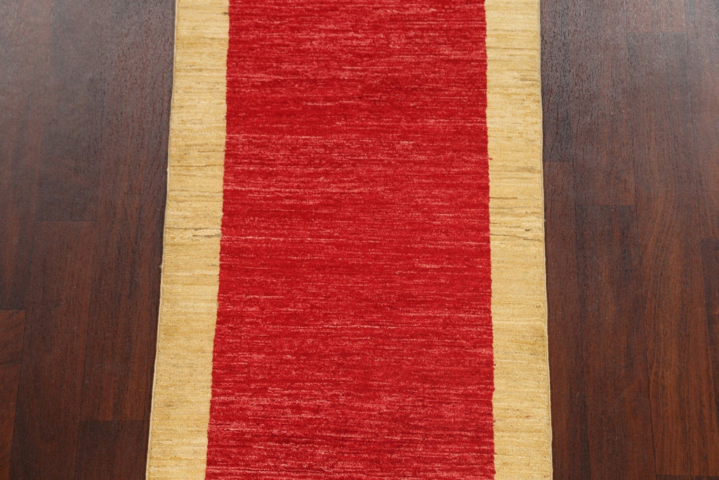 Contemporary Gabbeh Kashkoli Oriental Runner Rug 3x10