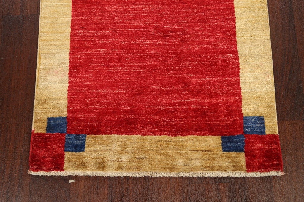 Contemporary Gabbeh Kashkoli Oriental Runner Rug 3x10