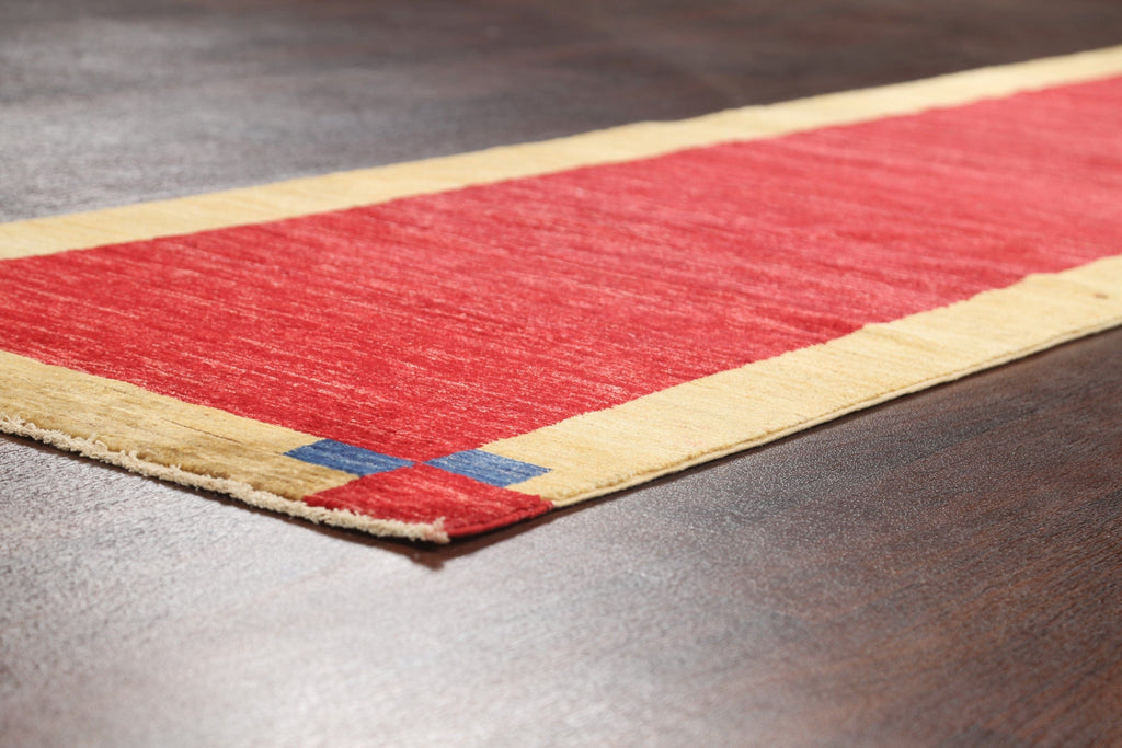 Contemporary Gabbeh Kashkoli Oriental Runner Rug 3x10