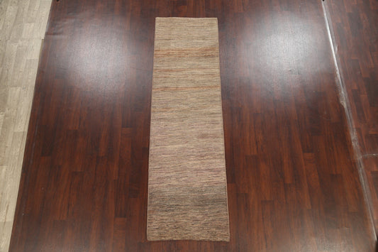 Abstract Modern Gabbeh Kashkoli Oriental Runner Rug 3x9