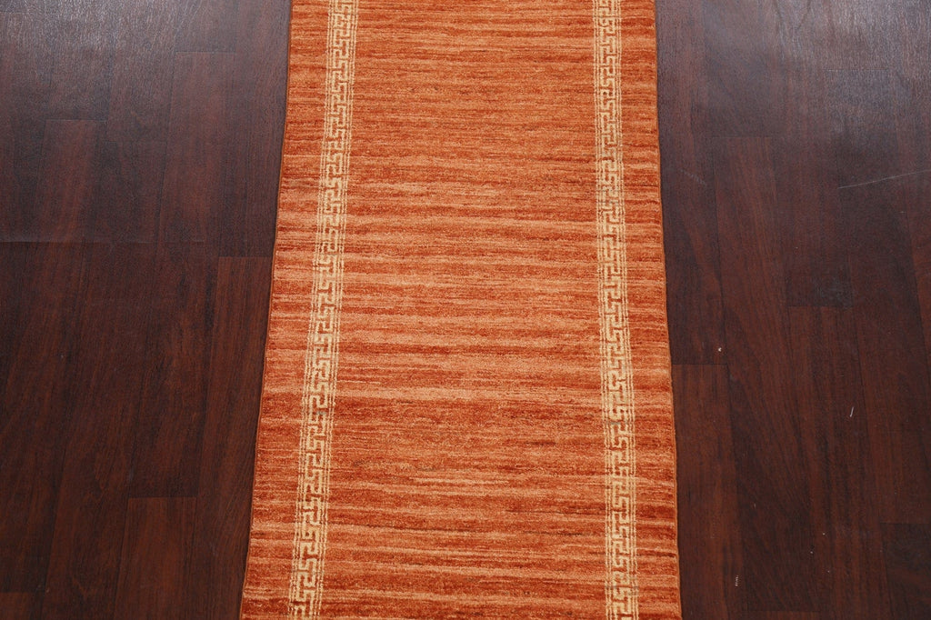 Contemporary Gabbeh Kashkoli Oriental Runner Rug 3x9