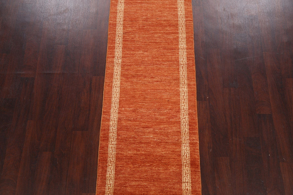 Contemporary Gabbeh Kashkoli Oriental Runner Rug 3x9