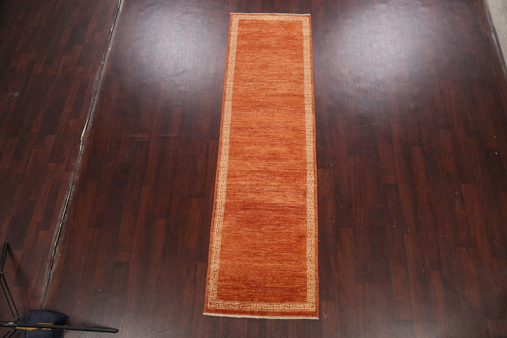 Contemporary Channel Gabbeh Kashkoli Oriental Runner Rug 3x9