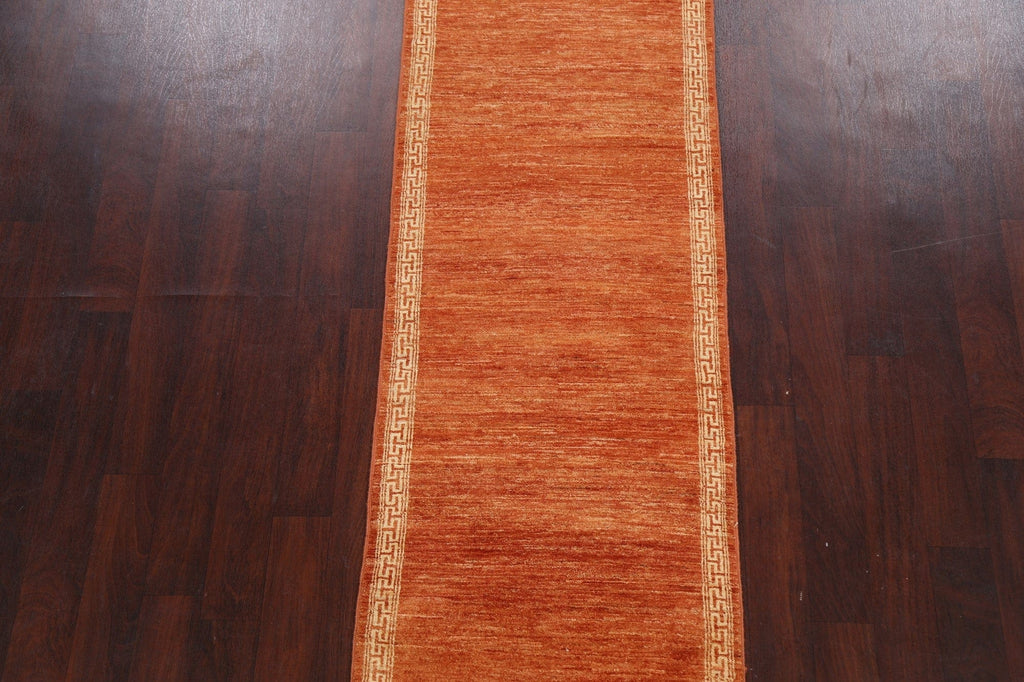 Contemporary Channel Gabbeh Kashkoli Oriental Runner Rug 3x9