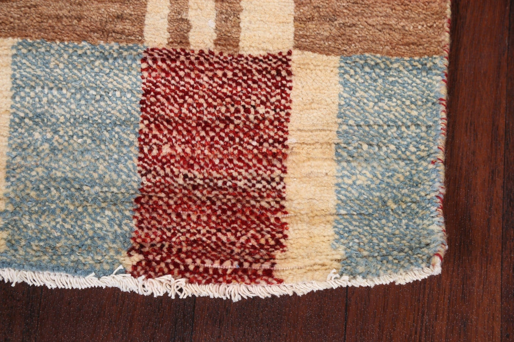 Contemporary Gabbeh Kashkoli Oriental Runner Rug 3x13