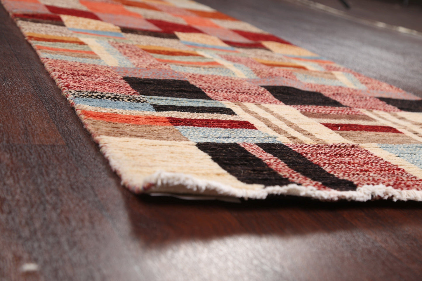 Contemporary Gabbeh Kashkoli Oriental Runner Rug 3x13