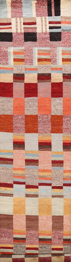 Contemporary Gabbeh Kashkoli Oriental Runner Rug 3x13