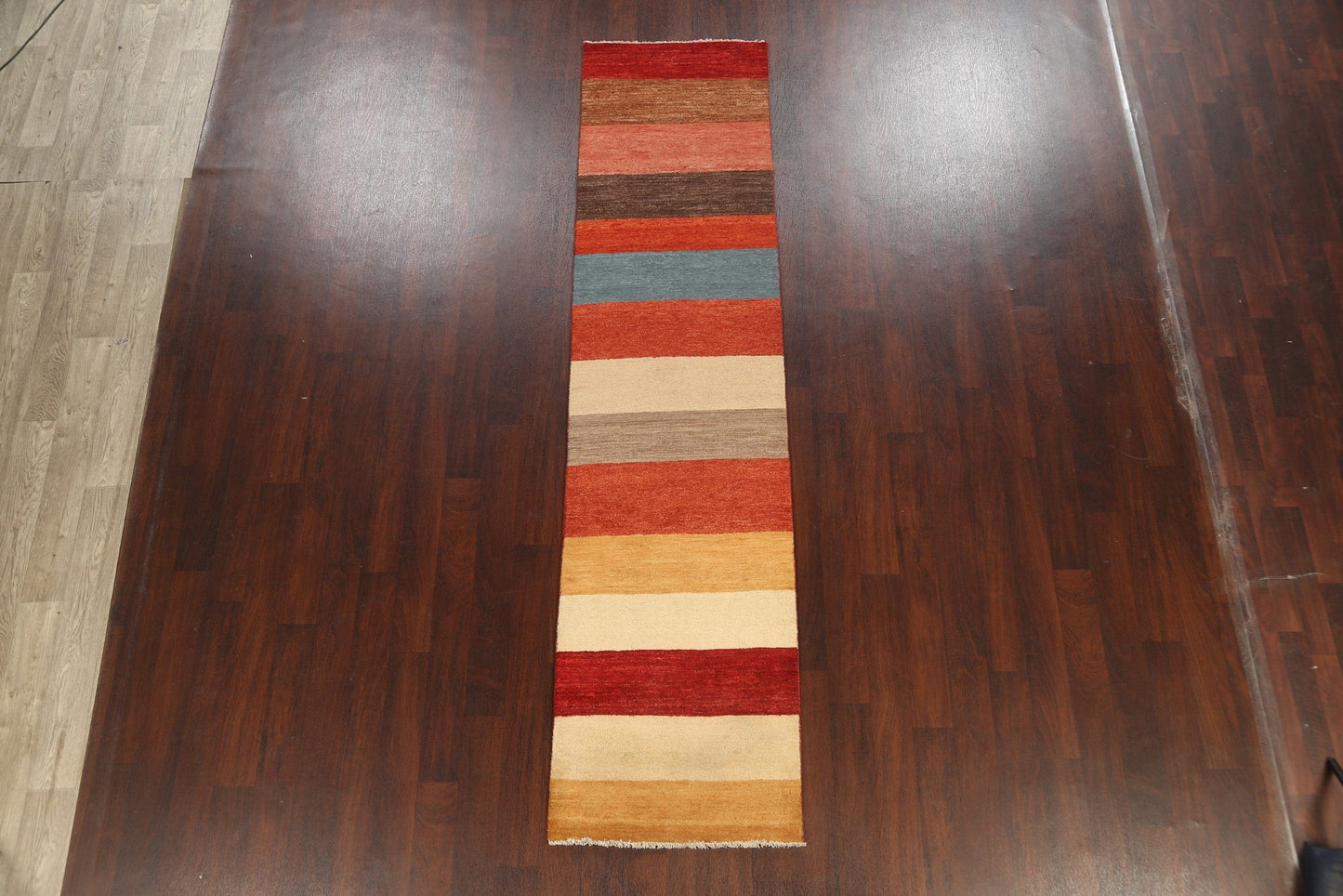 Stripe Modern Gabbeh Kashkoli Oriental Runner Rug 3x10