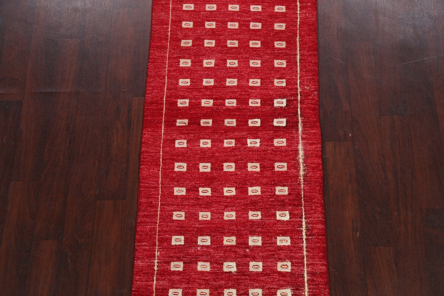 Geometric Gabbeh Kashkoli Oriental Runner Rug 3x8