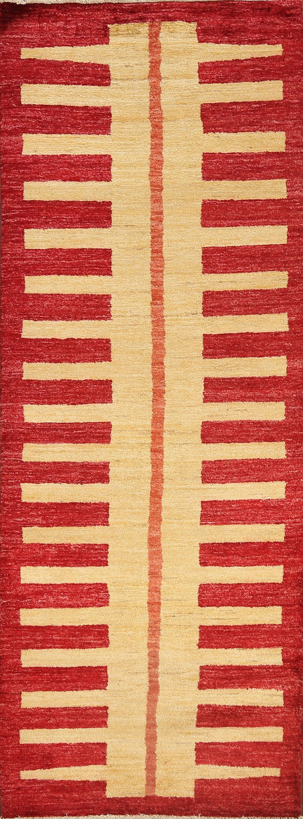 Contemporary Gabbeh Kashkoli Oriental Runner Rug 3x8