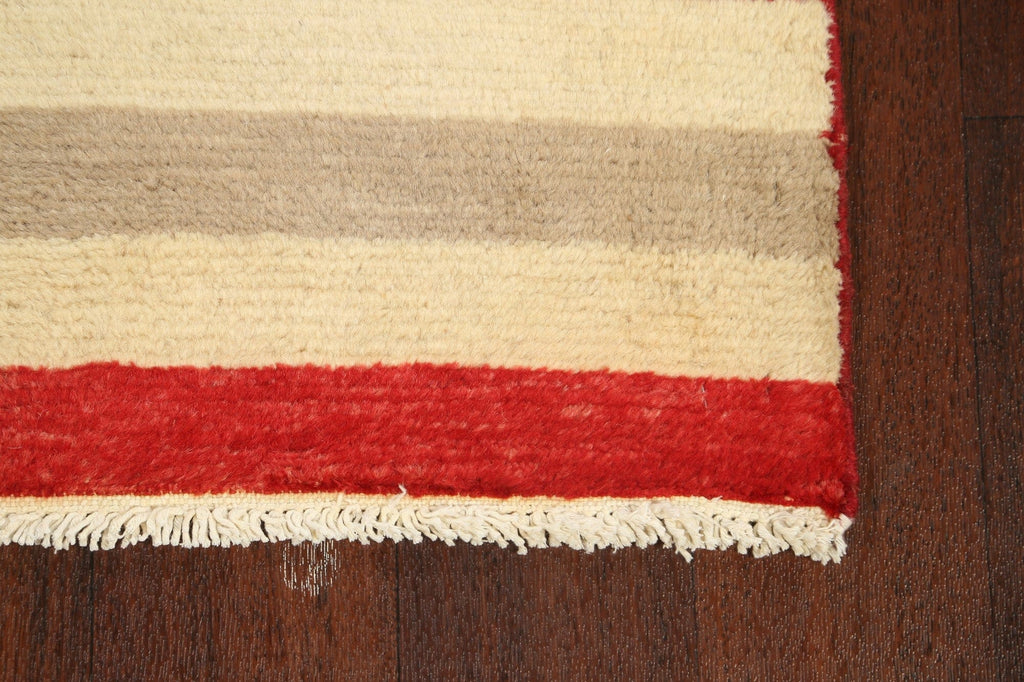 Stripe Modern Gabbeh Kashkoli Oriental Runner Rug 3x10