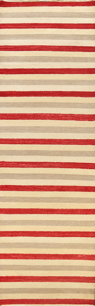 Stripe Modern Gabbeh Kashkoli Oriental Runner Rug 3x10