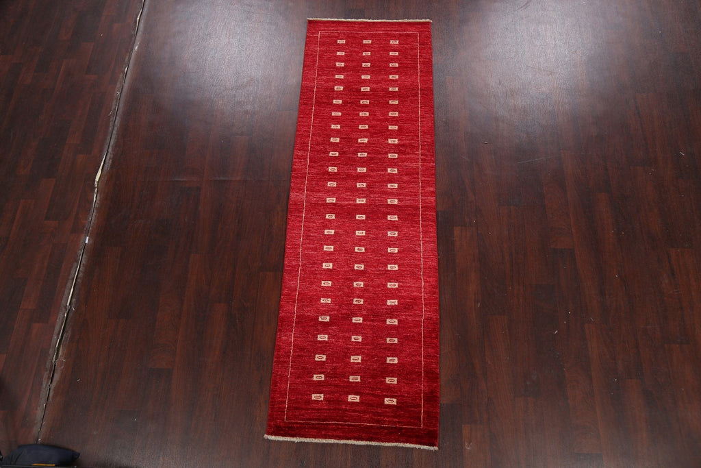 Geometric Gabbeh Kashkoli Oriental Runner Rug 3x8