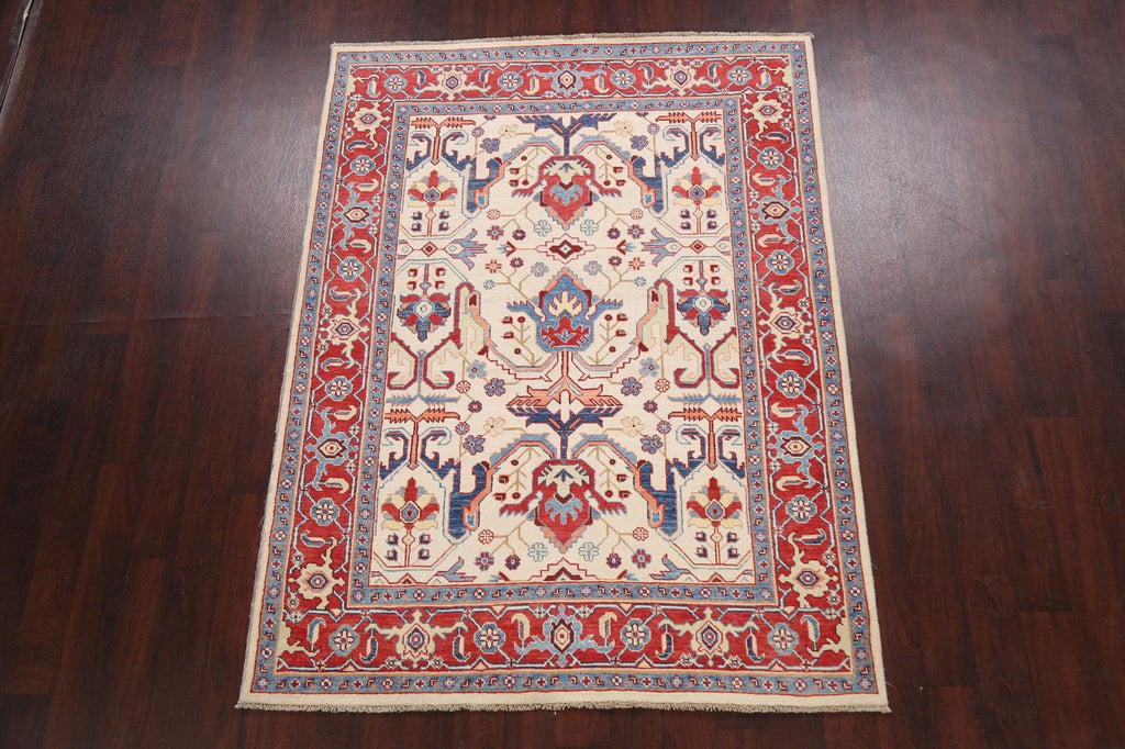 100% Vegetable Dye Super Kazak Oriental Area Rug 5x7