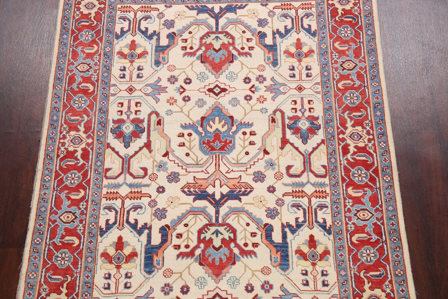 100% Vegetable Dye Super Kazak Oriental Area Rug 5x7