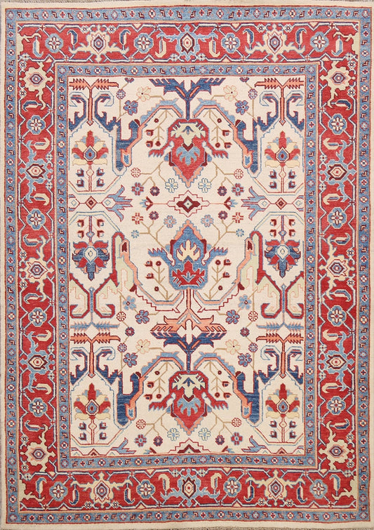 100% Vegetable Dye Super Kazak Oriental Area Rug 5x7