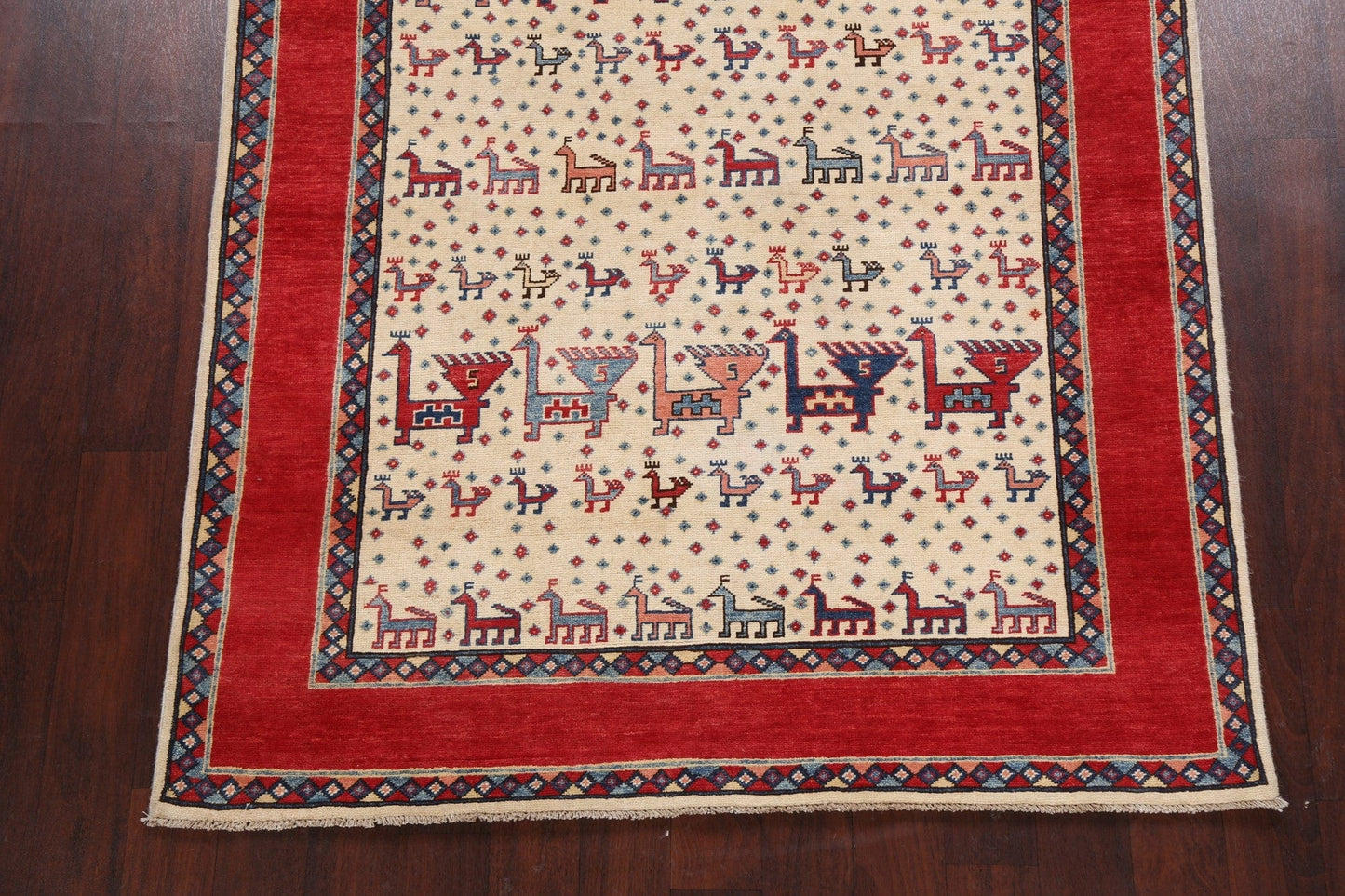 100% Vegetable Dye Super Kazak Oriental Area Rug 5x7