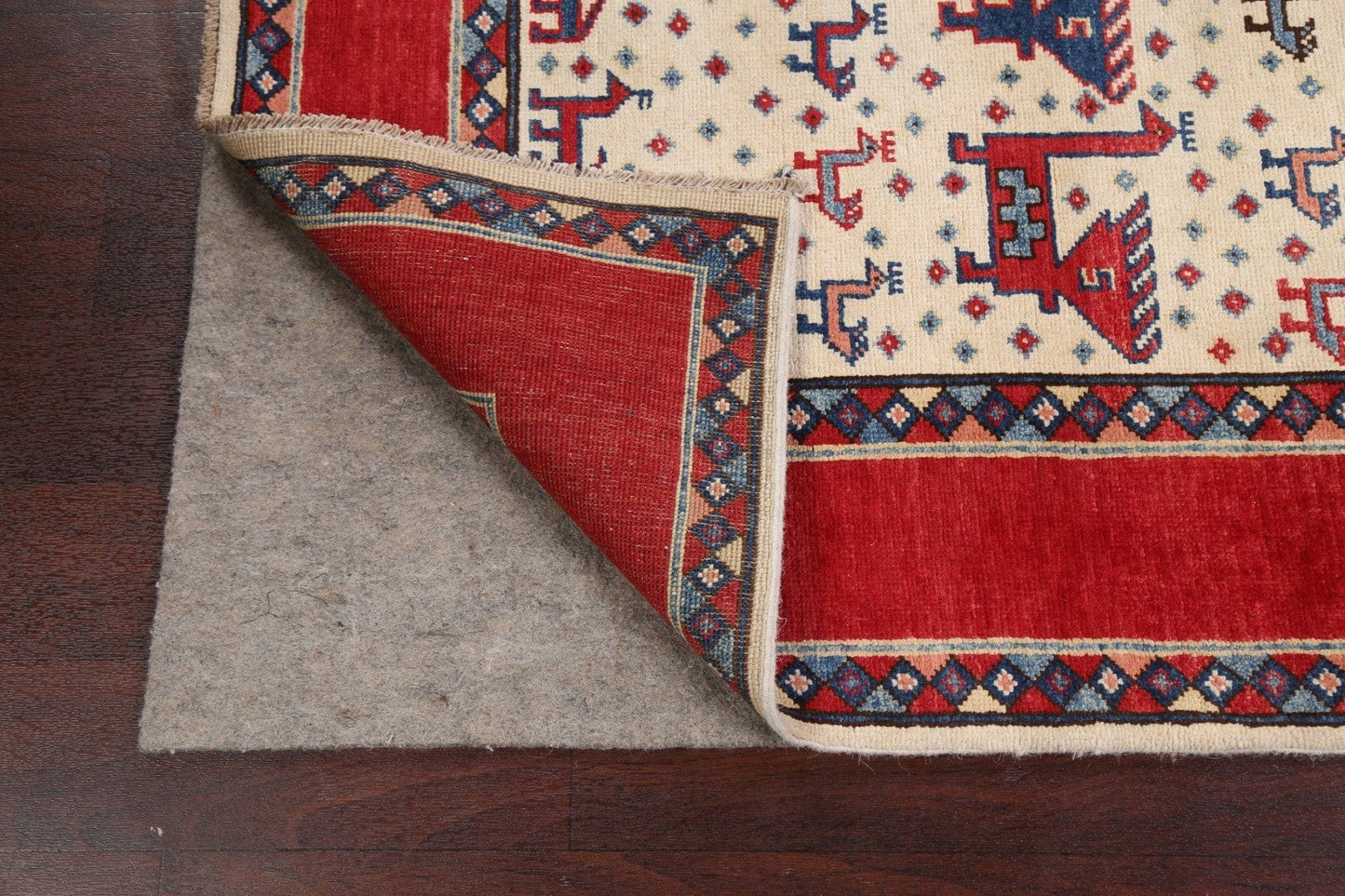 100% Vegetable Dye Super Kazak Oriental Area Rug 5x7