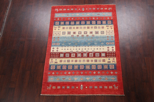 100% Vegetable Dye Super Kazak Oriental Area Rug 5x7