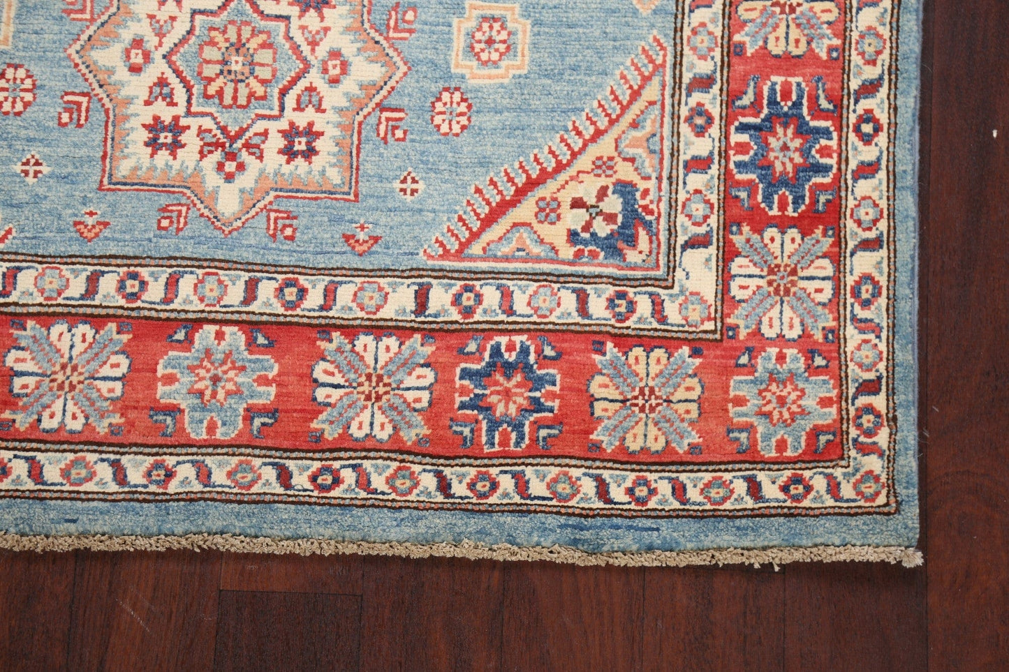 100% Vegetable Dye Super Kazak Oriental Area Rug 4x6