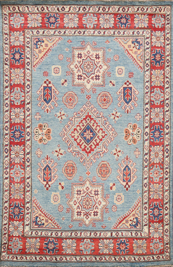 100% Vegetable Dye Super Kazak Oriental Area Rug 4x6