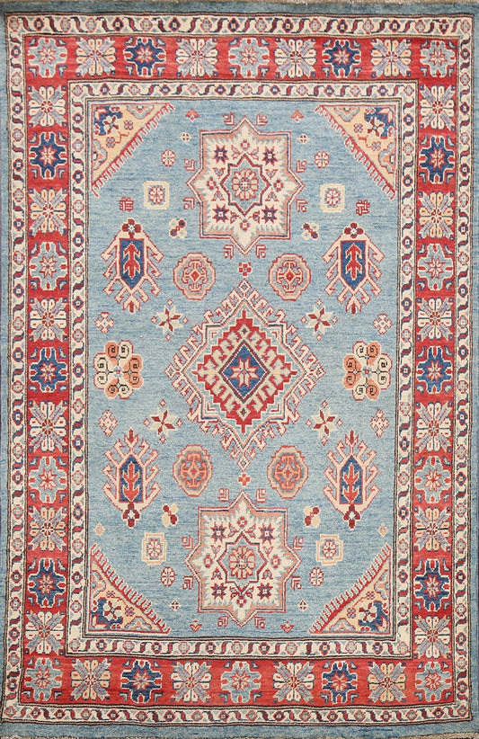 100% Vegetable Dye Super Kazak Oriental Area Rug 4x6