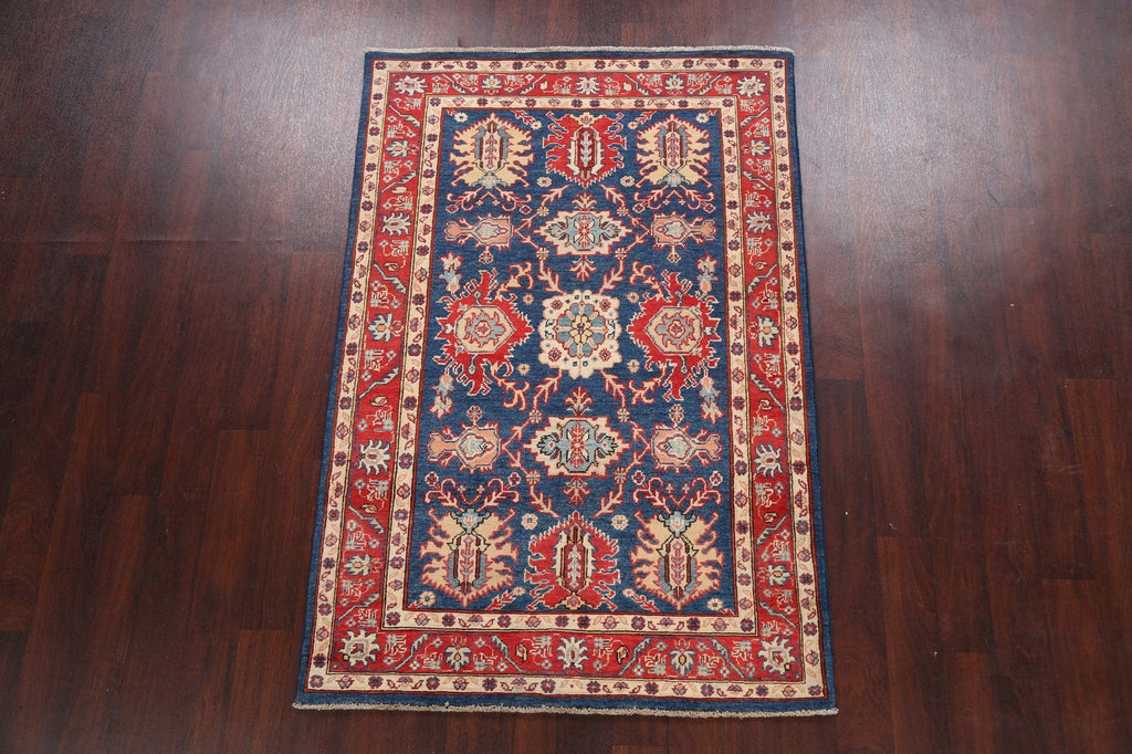 100% Vegetable Dye Super Kazak Oriental Area Rug 4x6