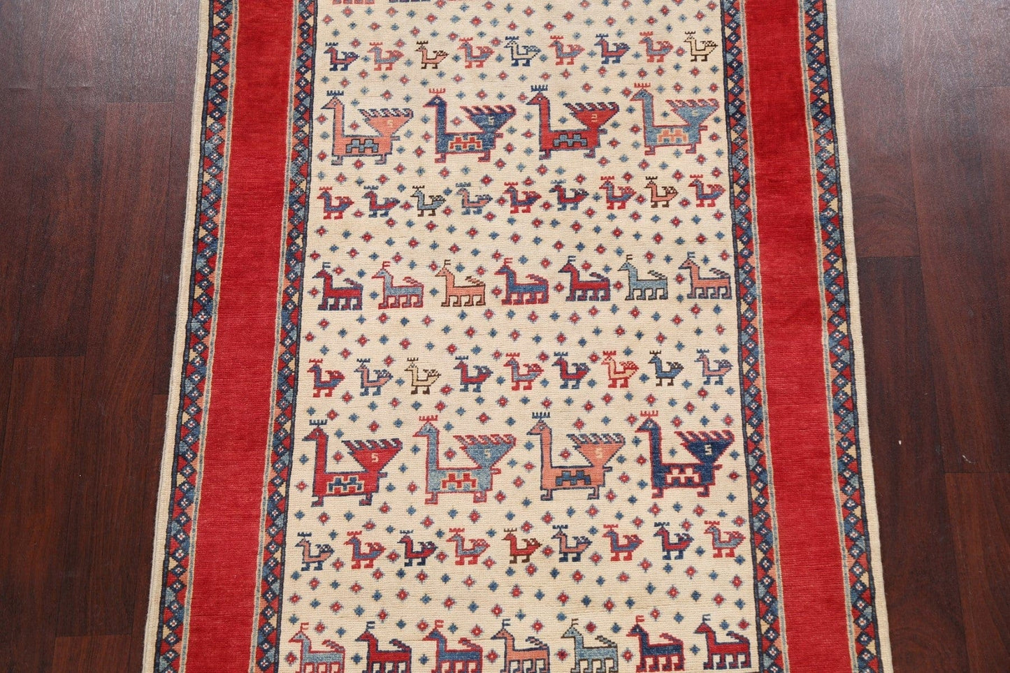 100% Vegetable Dye Super Kazak Oriental Area Rug 4x6