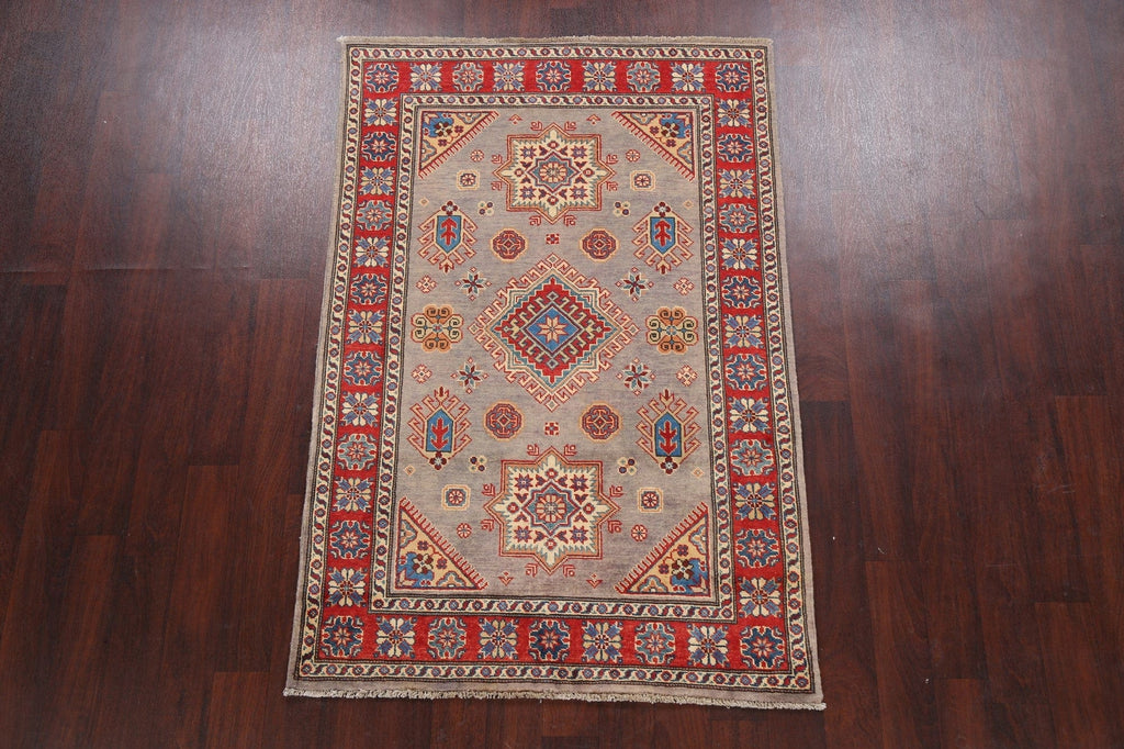 100% Vegetable Dye Super Kazak Oriental Area Rug 4x6