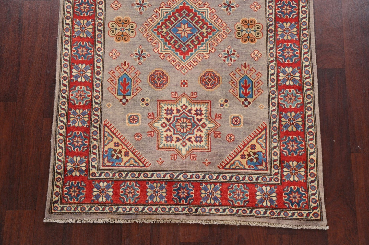 100% Vegetable Dye Super Kazak Oriental Area Rug 4x6