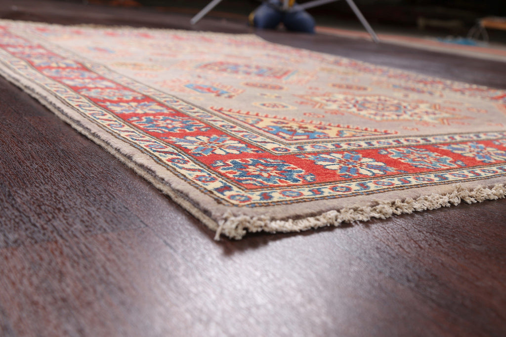 100% Vegetable Dye Super Kazak Oriental Area Rug 4x6