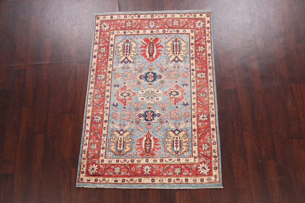 100% Vegetable Dye Super Kazak Oriental Area Rug 4x6