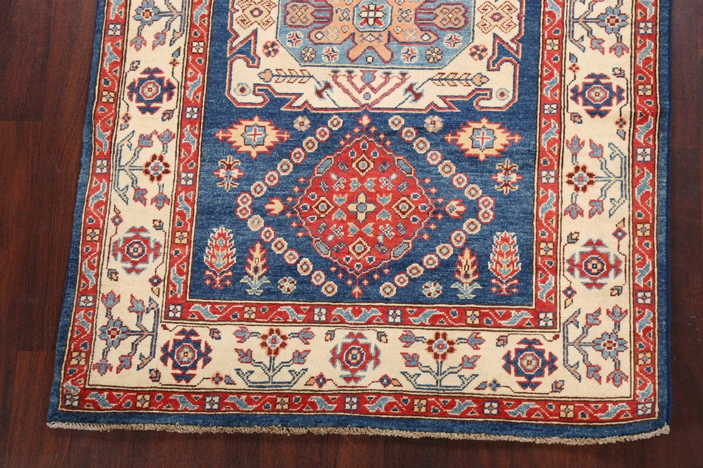 100% Vegetable Dye Super Kazak Oriental Area Rug 4x6