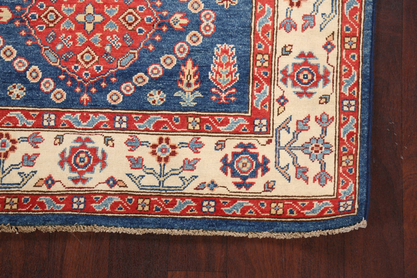 100% Vegetable Dye Super Kazak Oriental Area Rug 4x6