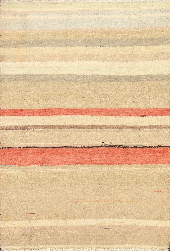 Stripe Contemporary Gabbeh Kashkoli Oriental Area Rug 3x4