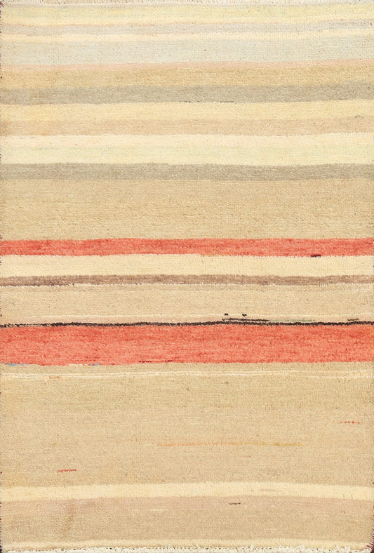 Stripe Contemporary Gabbeh Kashkoli Oriental Area Rug 3x4