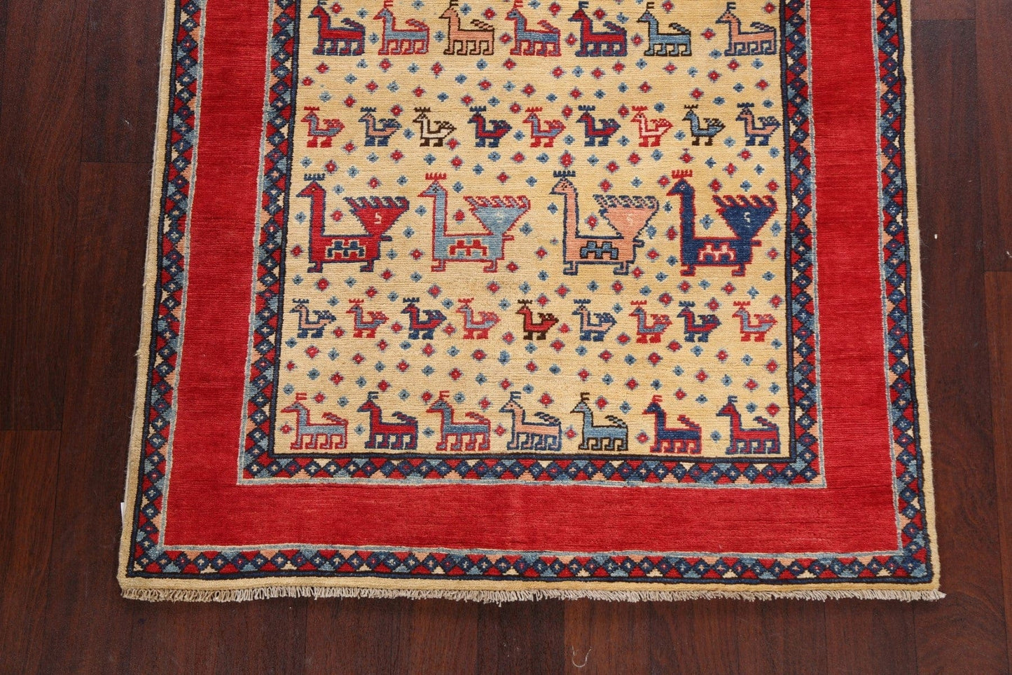 100% Vegetable Dye Super Kazak Oriental Area Rug 4x6