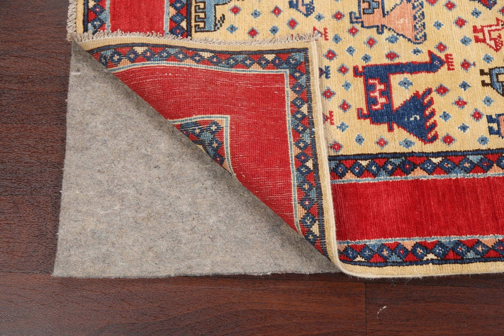 100% Vegetable Dye Super Kazak Oriental Area Rug 4x6