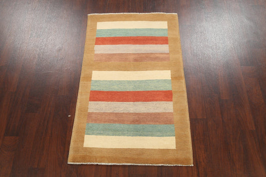 Stripe Contemporary Gabbeh Kashkoli Oriental Area Rug 3x5