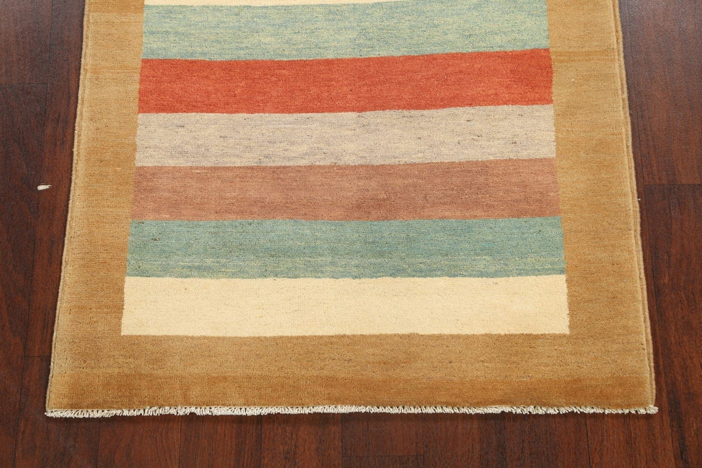 Stripe Contemporary Gabbeh Kashkoli Oriental Area Rug 3x5